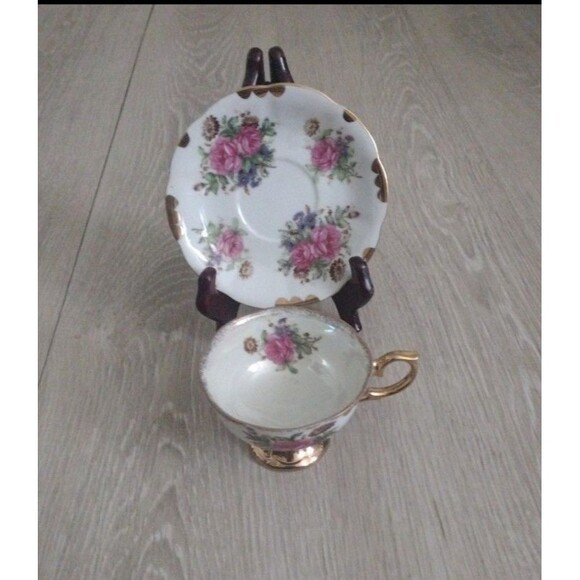 Vintage Porcelain Demitasse Teacup and Saucer Set - Picture 1 of 7